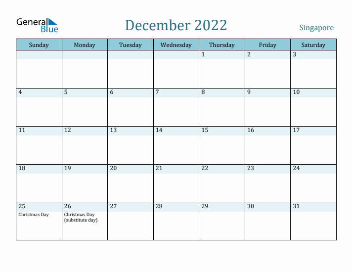 December 2022 Calendar with Holidays