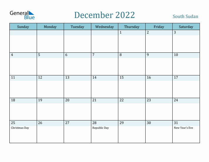 December 2022 Calendar with Holidays