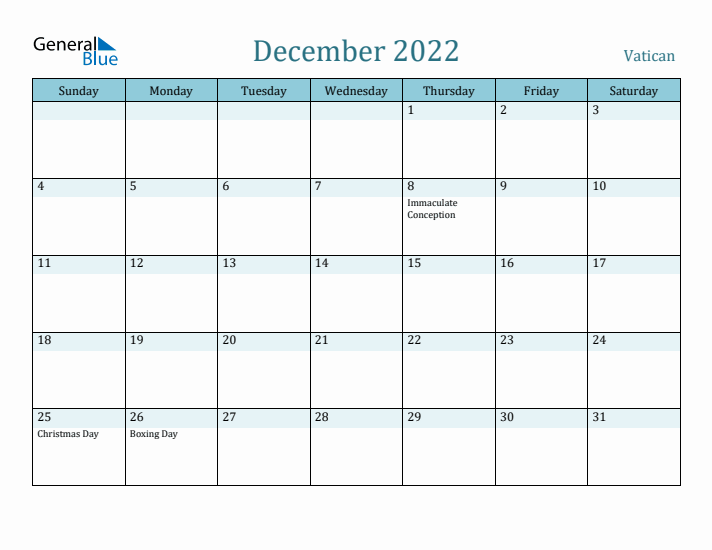 December 2022 Calendar with Holidays