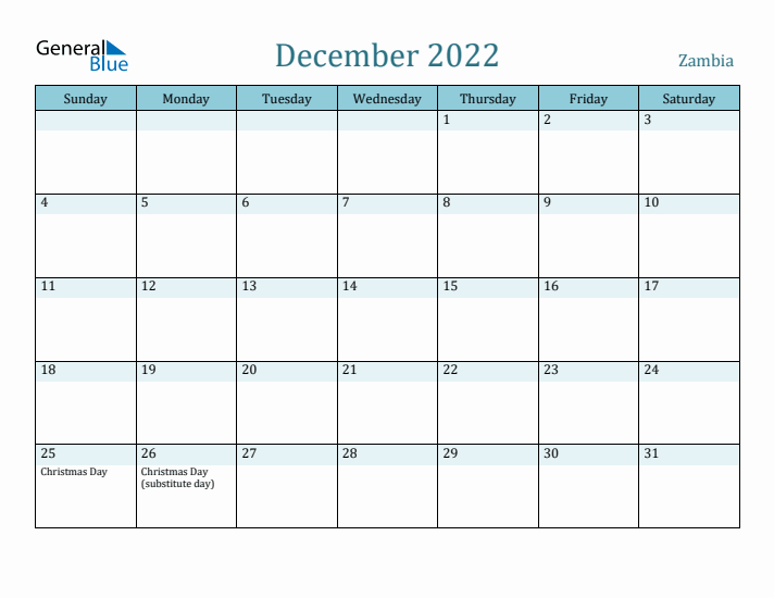 December 2022 Calendar with Holidays