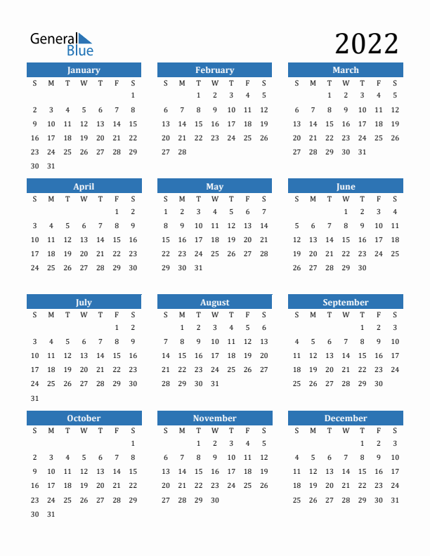 2022 Calendar