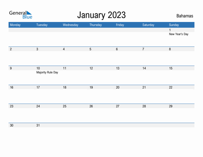 Fillable January 2023 Calendar