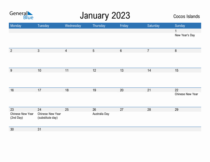 Fillable January 2023 Calendar