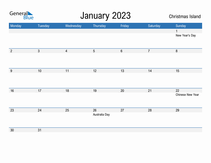 Fillable January 2023 Calendar