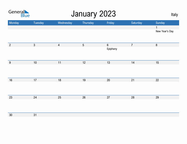 Fillable January 2023 Calendar