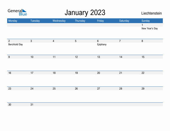 Fillable January 2023 Calendar