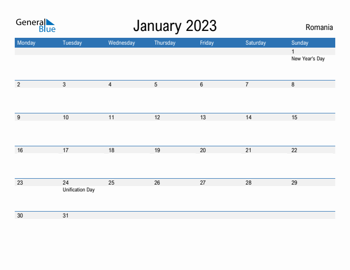 Fillable January 2023 Calendar