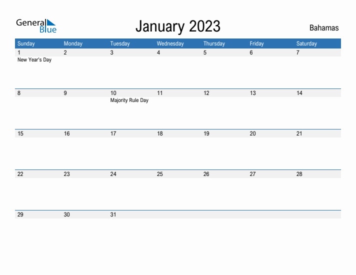 Fillable January 2023 Calendar