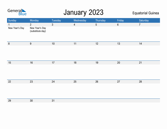 Fillable January 2023 Calendar