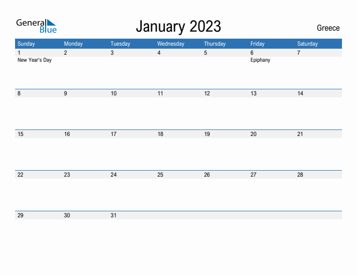 Fillable January 2023 Calendar