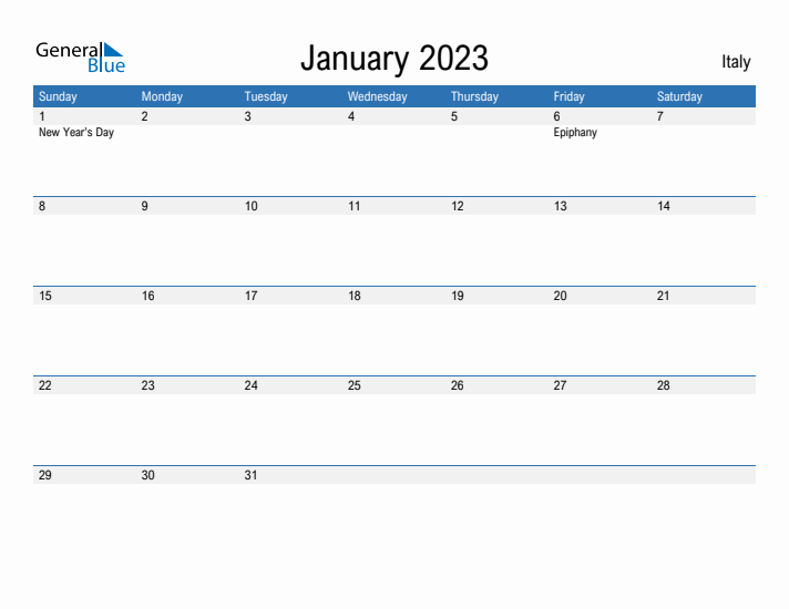 Fillable January 2023 Calendar