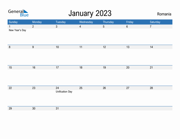 Fillable January 2023 Calendar