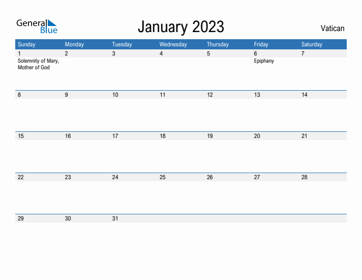 Fillable January 2023 Calendar