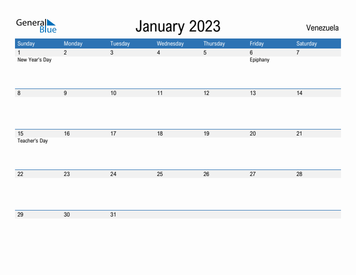 Fillable January 2023 Calendar