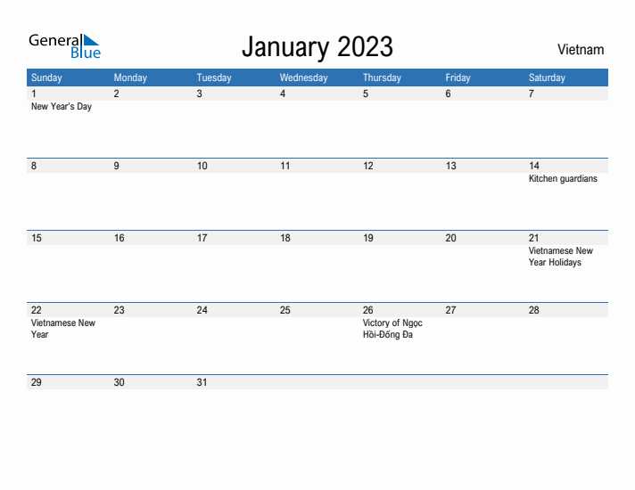 Fillable January 2023 Calendar