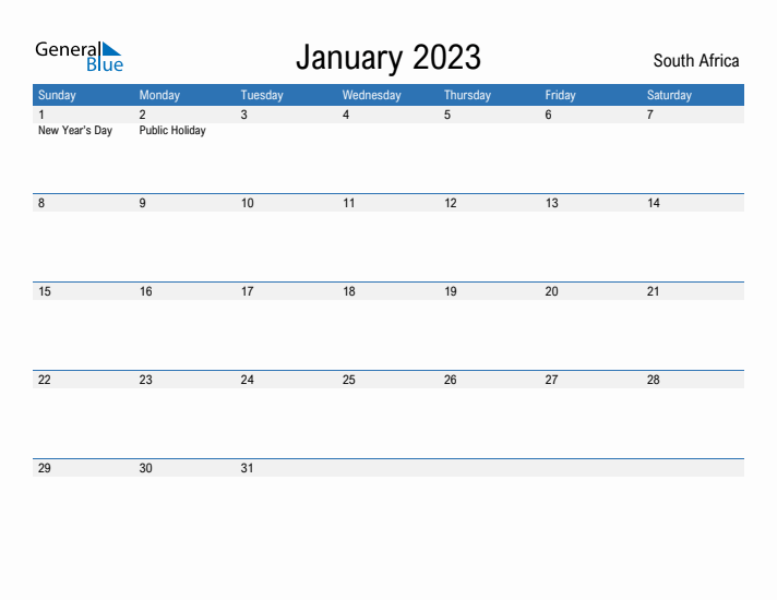 Fillable January 2023 Calendar