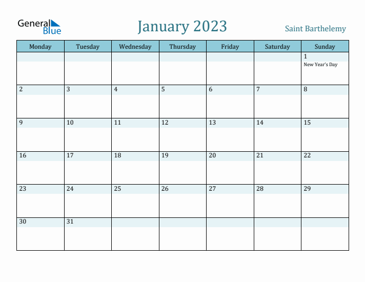 January 2023 Calendar with Holidays