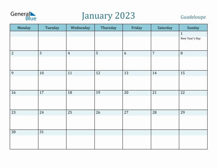 January 2023 Calendar with Holidays