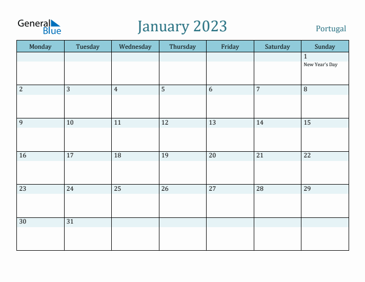 January 2023 Calendar with Holidays