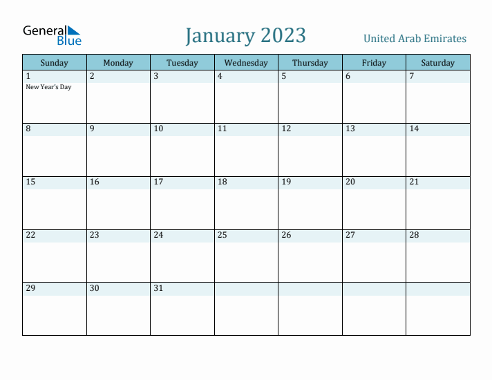 January 2023 Calendar with Holidays