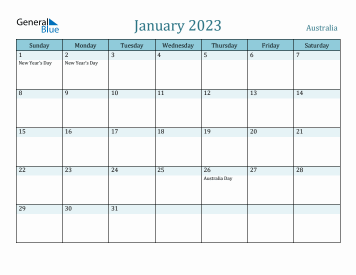 January 2023 Calendar with Holidays