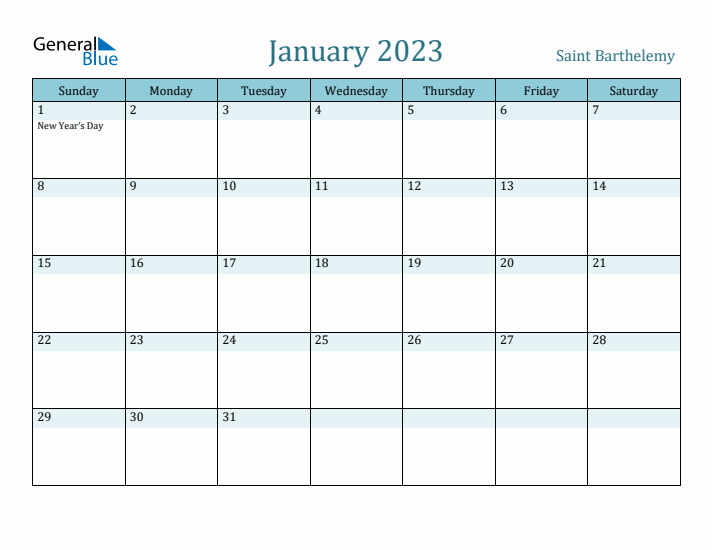 January 2023 Calendar with Holidays