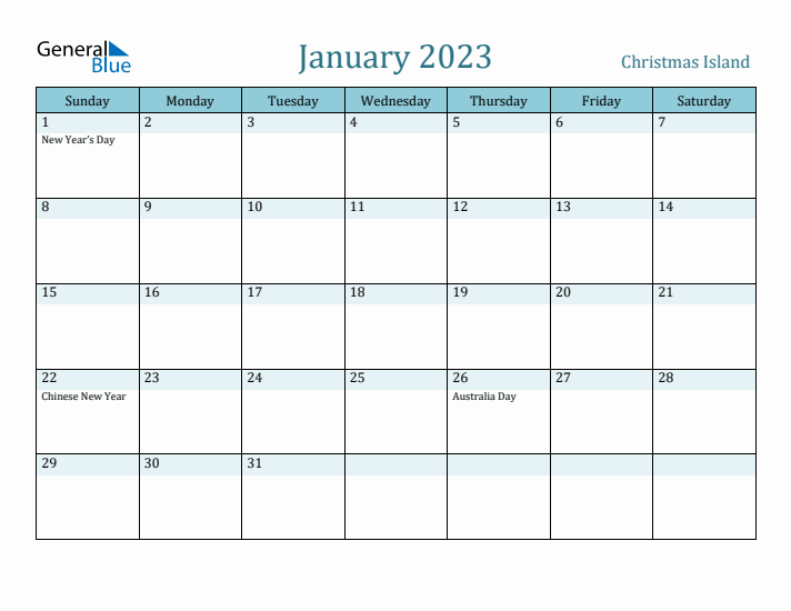 January 2023 Calendar with Holidays