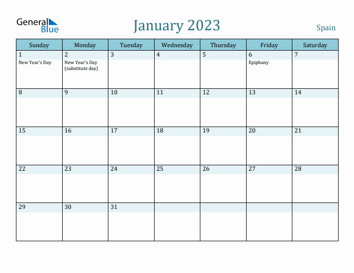 January 2023 Calendar with Holidays