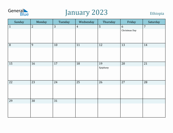 January 2023 Calendar with Holidays