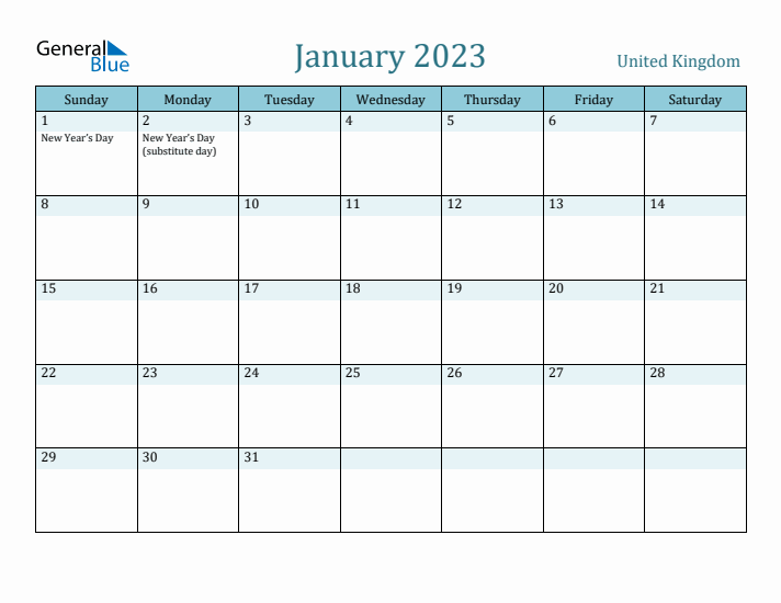 January 2023 Calendar with Holidays