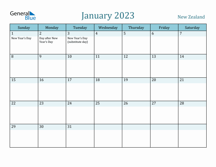 January 2023 Calendar with Holidays