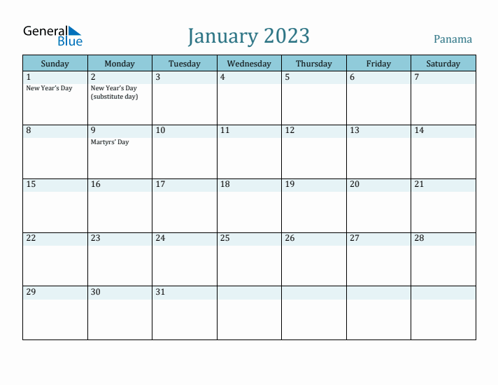 January 2023 Calendar with Holidays