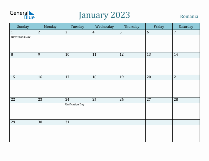 January 2023 Calendar with Holidays