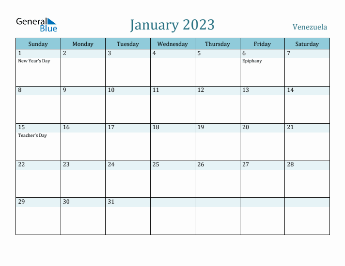 January 2023 Calendar with Holidays