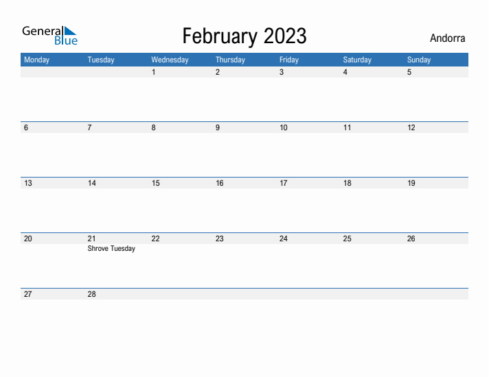 Fillable February 2023 Calendar