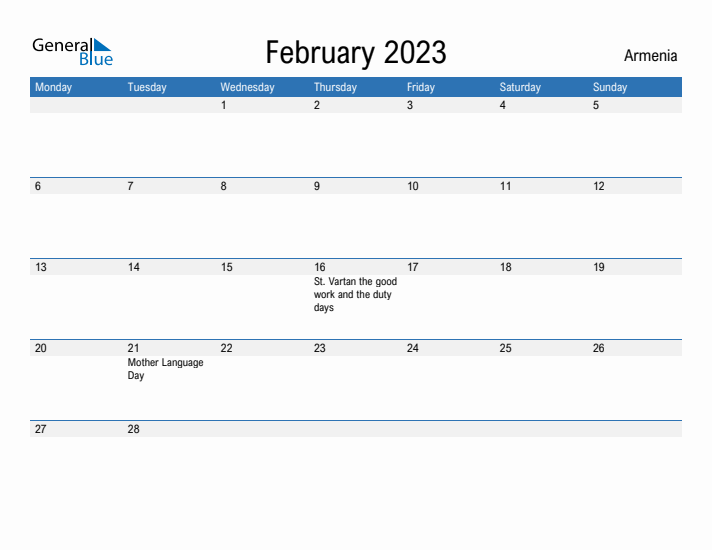 Fillable February 2023 Calendar