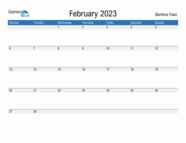 Fillable February 2023 Calendar