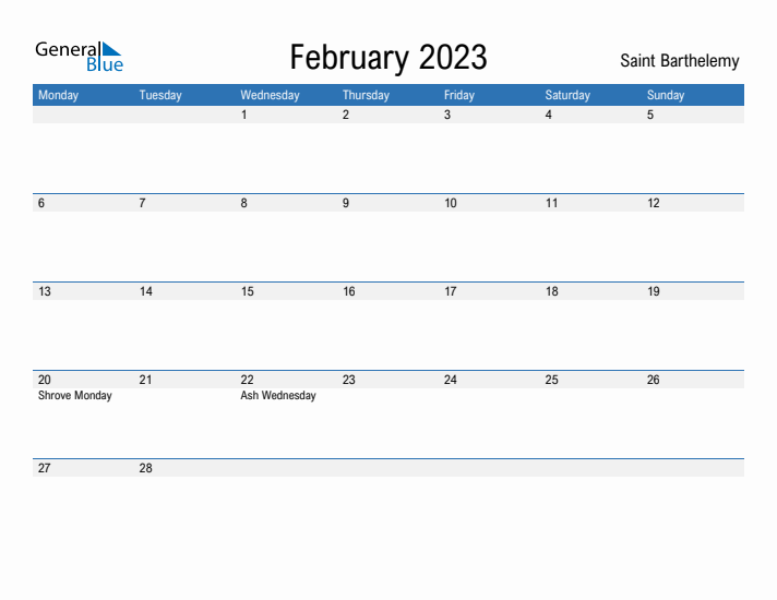 Fillable February 2023 Calendar