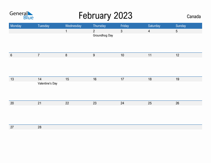 Fillable February 2023 Calendar