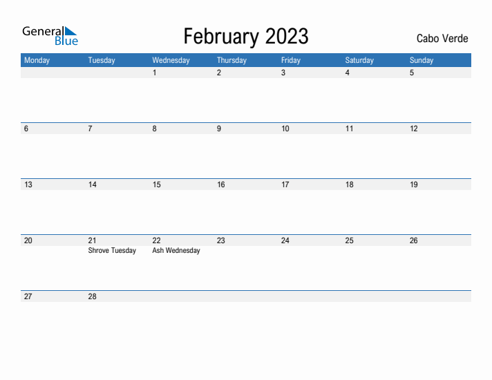 Fillable February 2023 Calendar