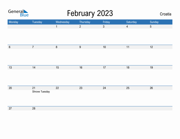 Fillable February 2023 Calendar