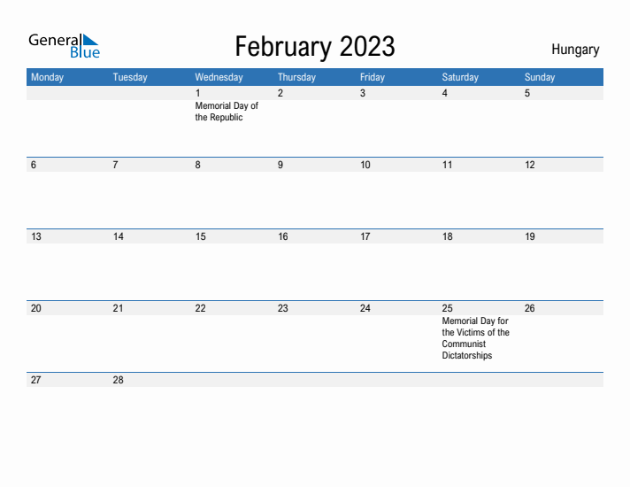 Fillable February 2023 Calendar