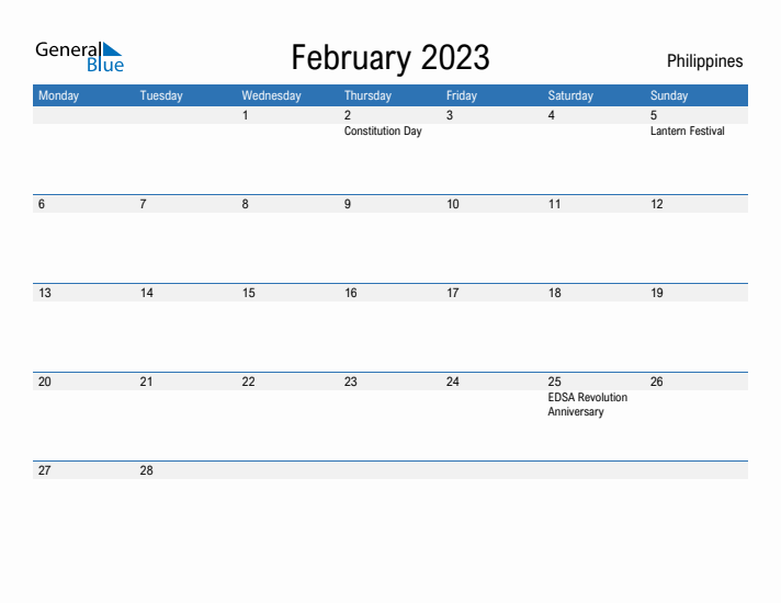 Fillable February 2023 Calendar