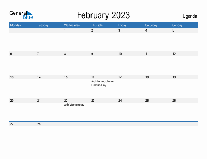 Fillable February 2023 Calendar