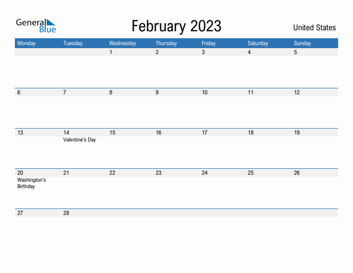 Fillable February 2023 Calendar