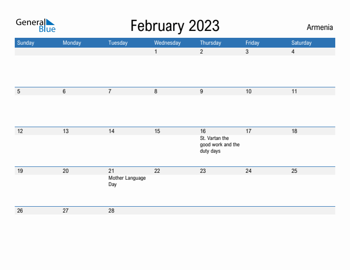 Fillable February 2023 Calendar