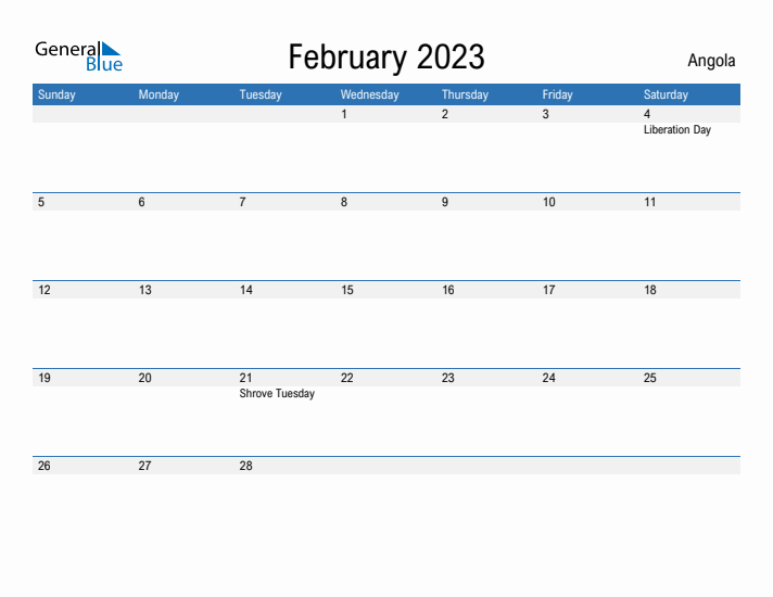 Fillable February 2023 Calendar