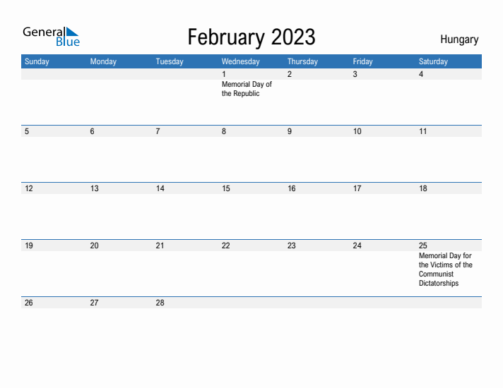 Fillable February 2023 Calendar