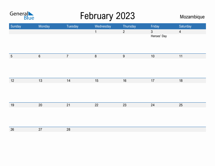 Fillable February 2023 Calendar