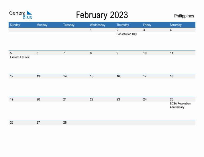 Fillable February 2023 Calendar